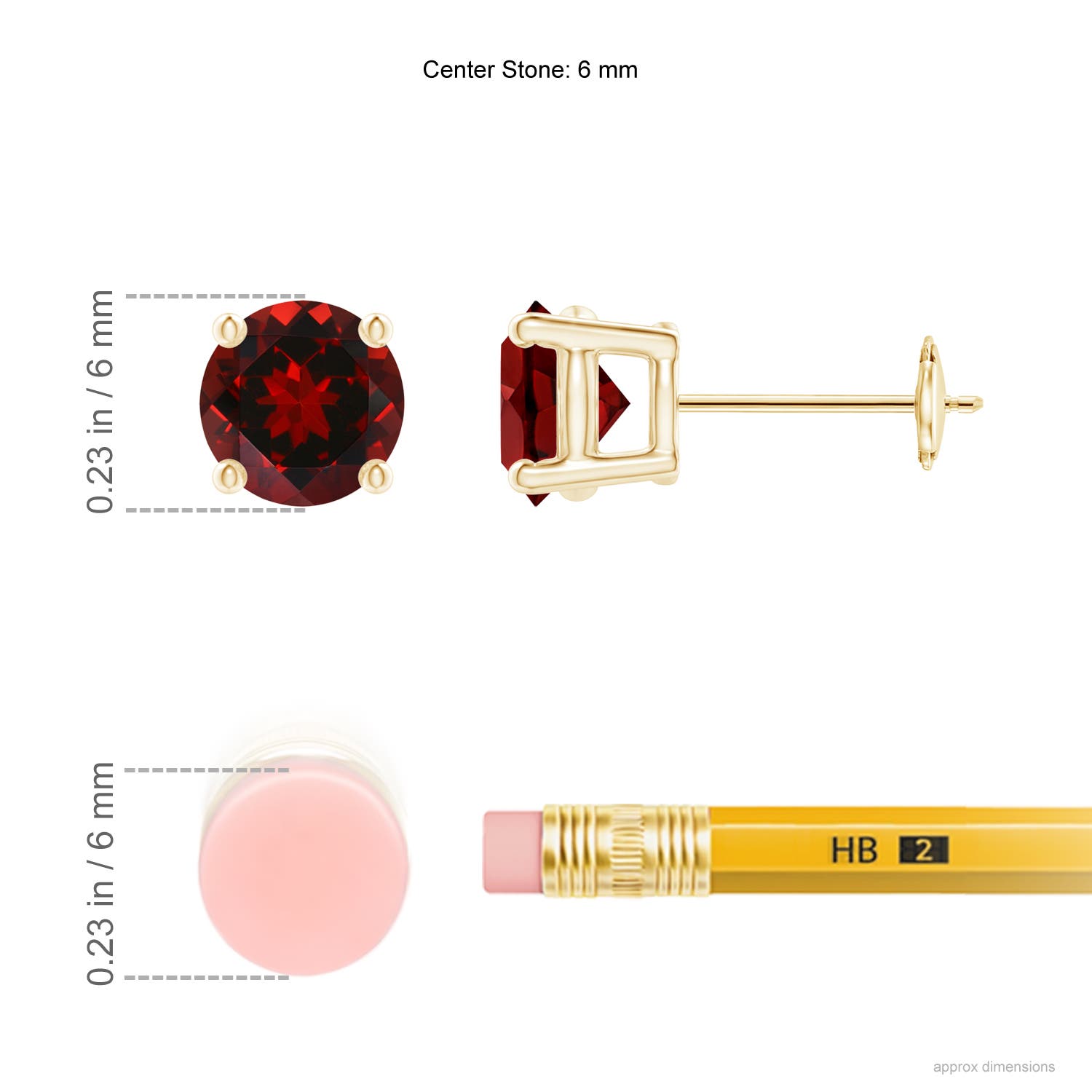 AAAA - Garnet / 2 CT / 14 KT Yellow Gold