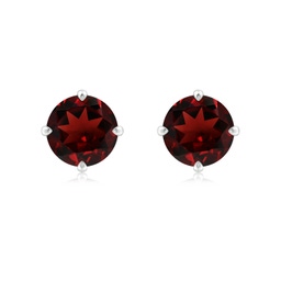 Garnet Solitaire Stud Earrings