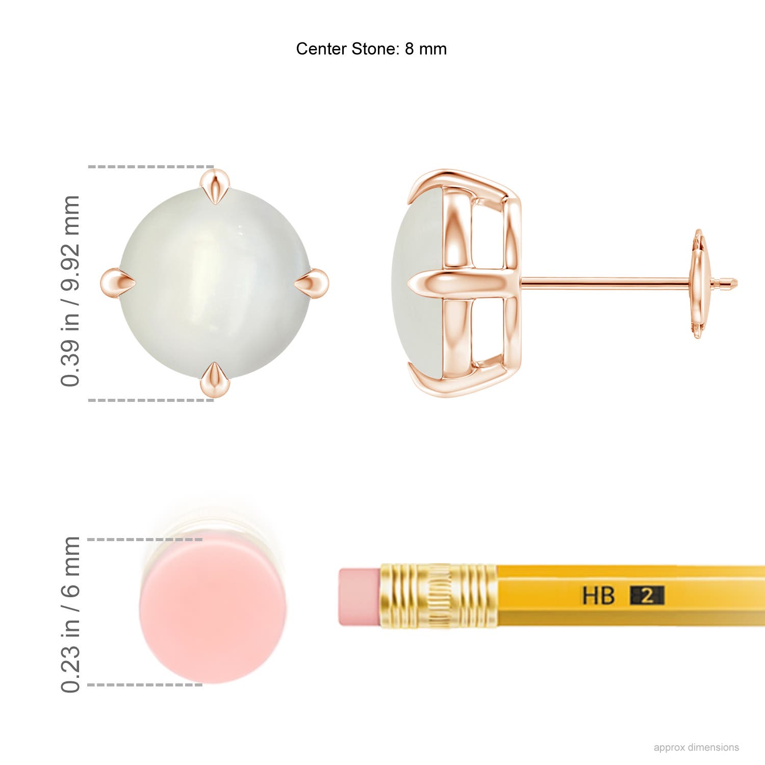 AAAA - Moonstone / 3.8 CT / 14 KT Rose Gold