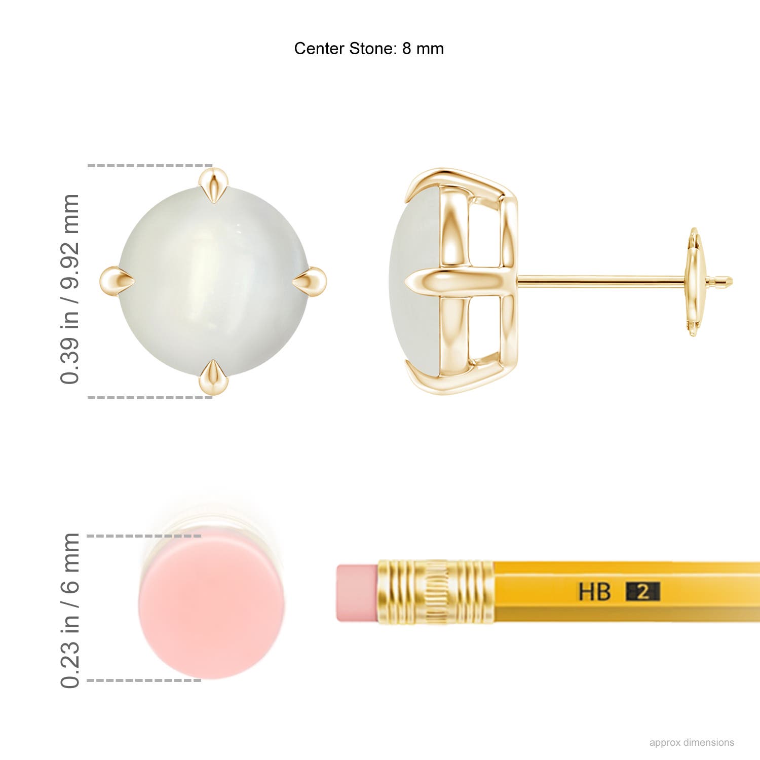 AAAA - Moonstone / 3.8 CT / 14 KT Yellow Gold