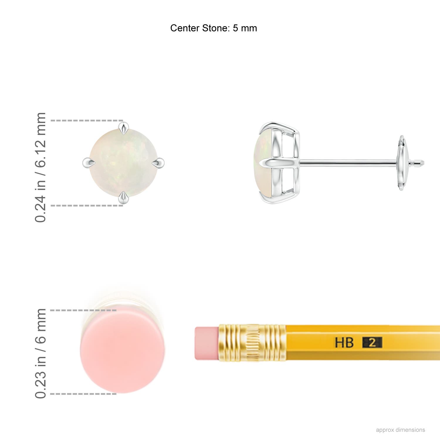 A - Opal / 0.66 CT / 14 KT White Gold