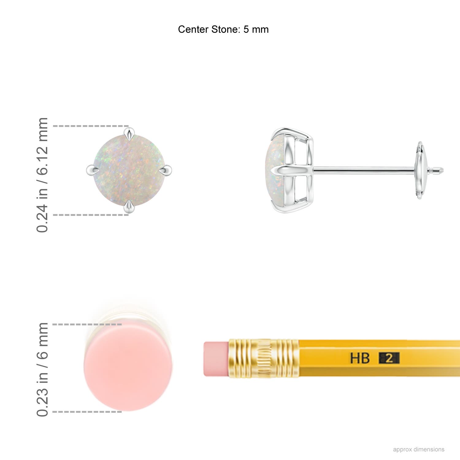 AA - Opal / 0.66 CT / 14 KT White Gold