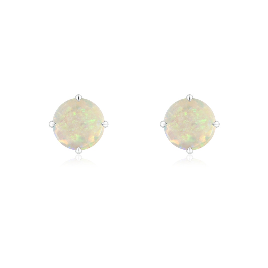 6mm AAA Basket-Set Round Opal Stud Earrings in S999 Silver 