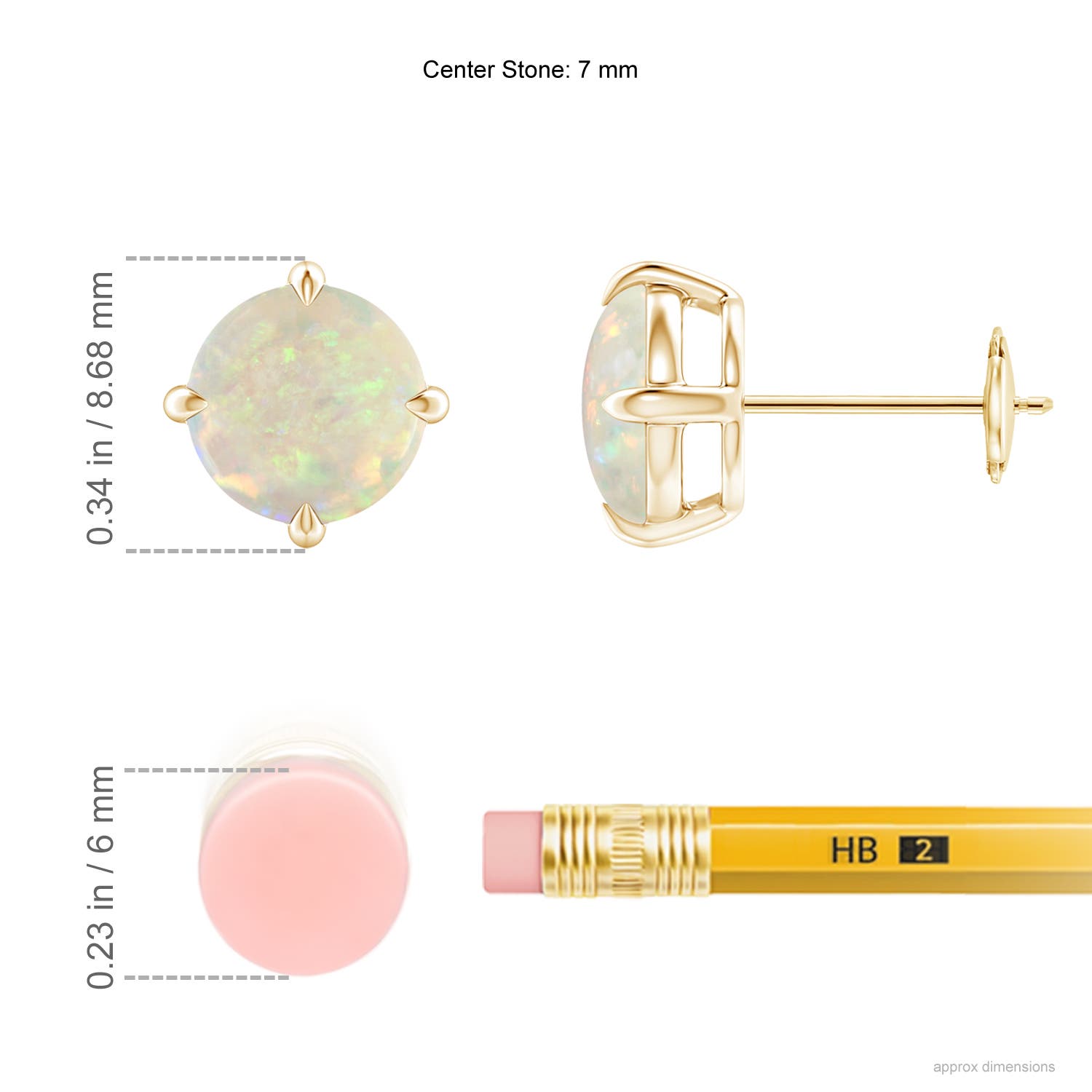 AAA - Opal / 1.5 CT / 14 KT Yellow Gold