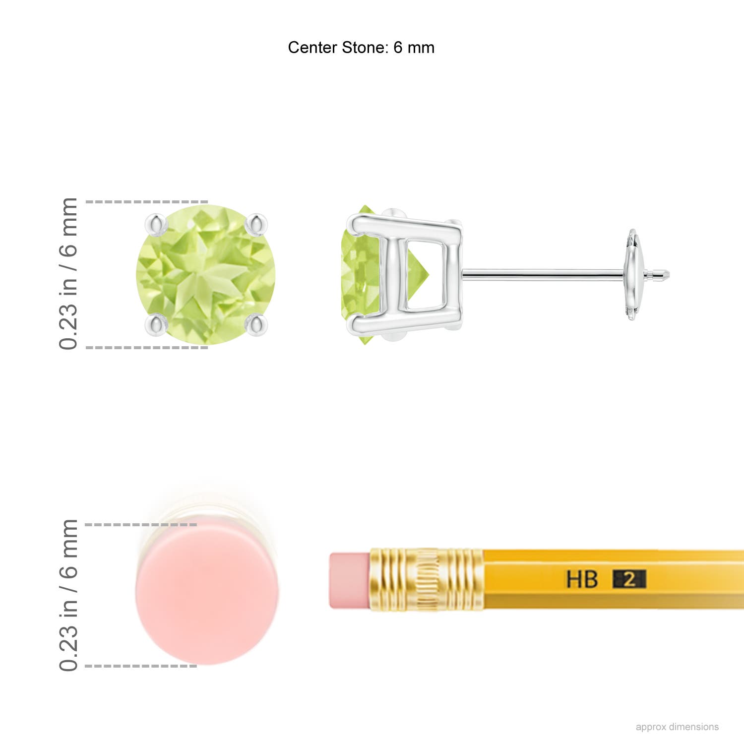 A - Peridot / 1.9 CT / 14 KT White Gold