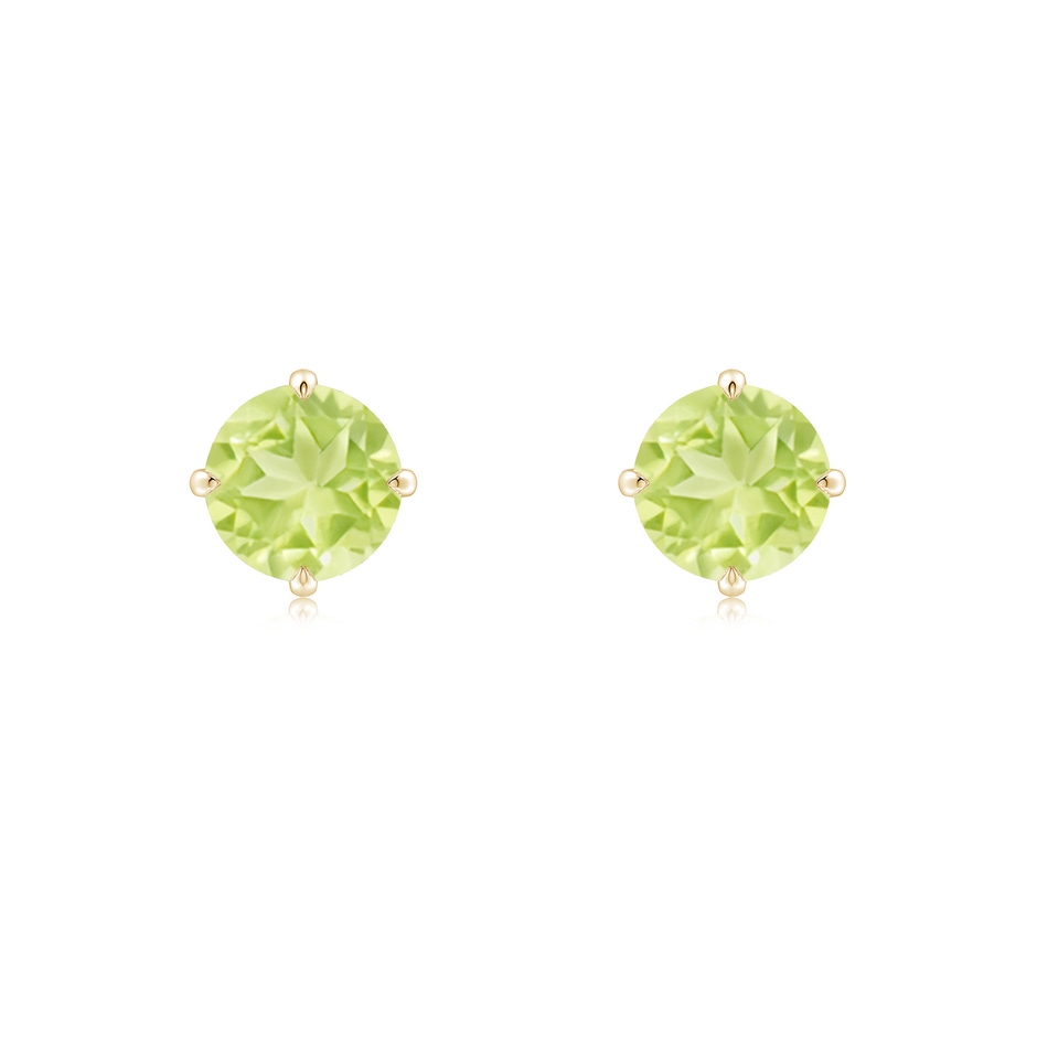 6mm A Claw-Set Round Peridot Solitaire Stud Earrings in Yellow Gold 