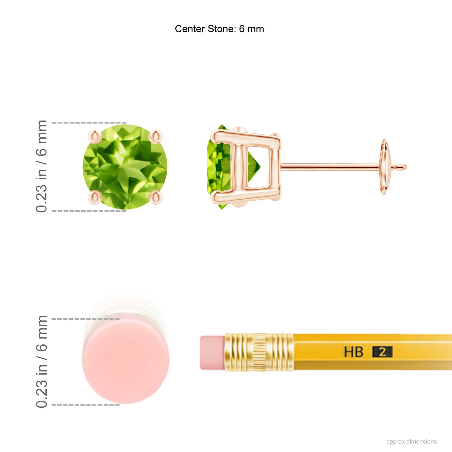 AAA - Peridot / 1.9 CT / 14 KT Rose Gold