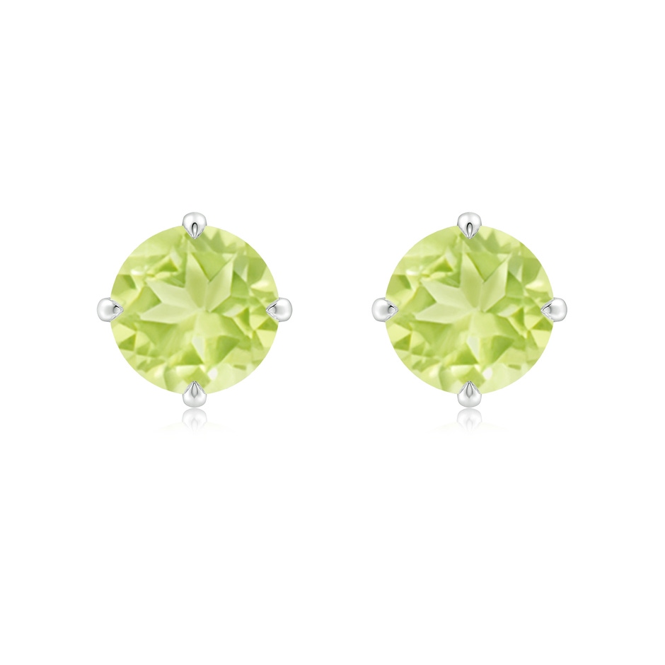 8mm A Claw-Set Round Peridot Solitaire Stud Earrings in S999 Silver 
