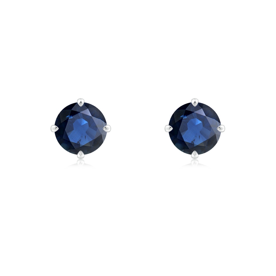 6mm AA Claw-Set Round Blue Sapphire Solitaire Stud Earrings in P950 Platinum 