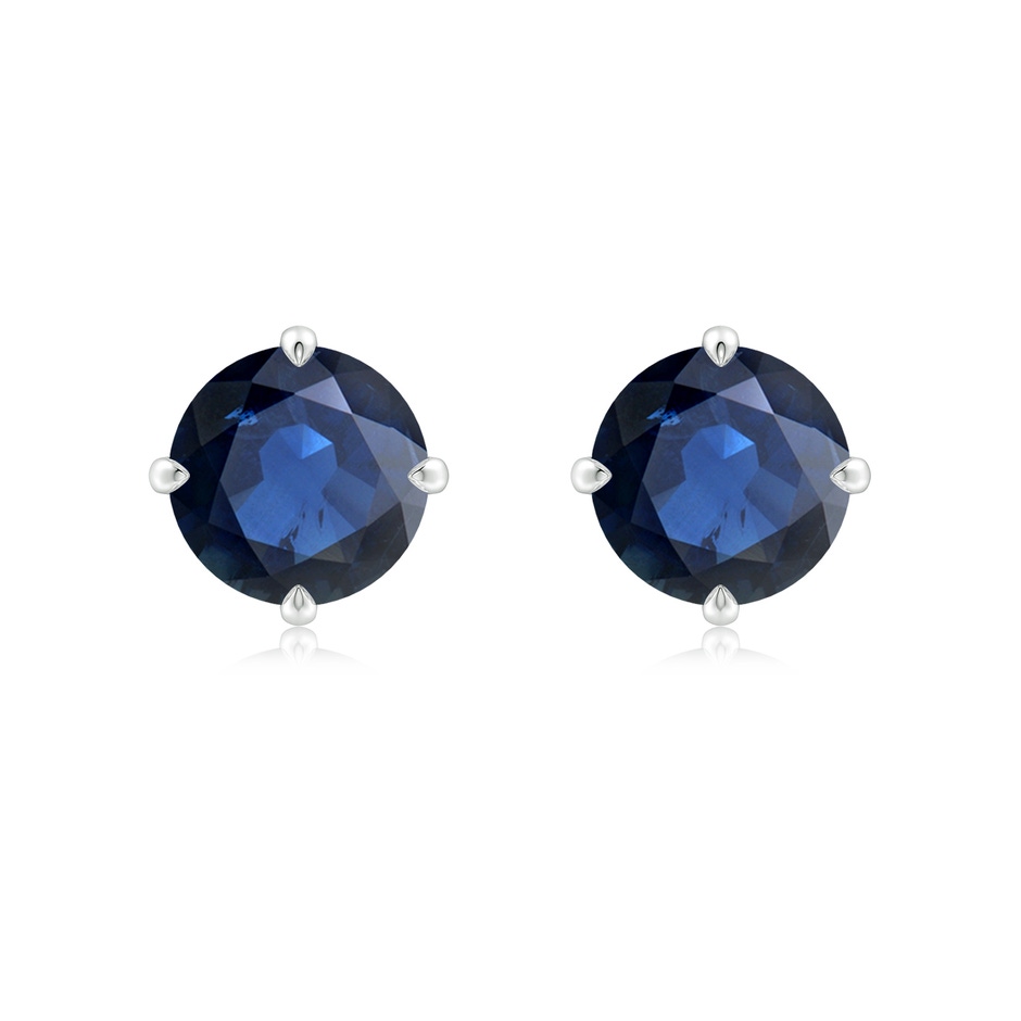 8mm AA Claw-Set Round Blue Sapphire Solitaire Stud Earrings in P950 Platinum 