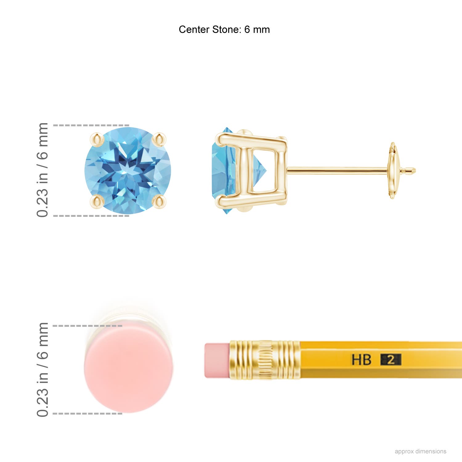 A - Swiss Blue Topaz / 1.9 CT / 14 KT Yellow Gold