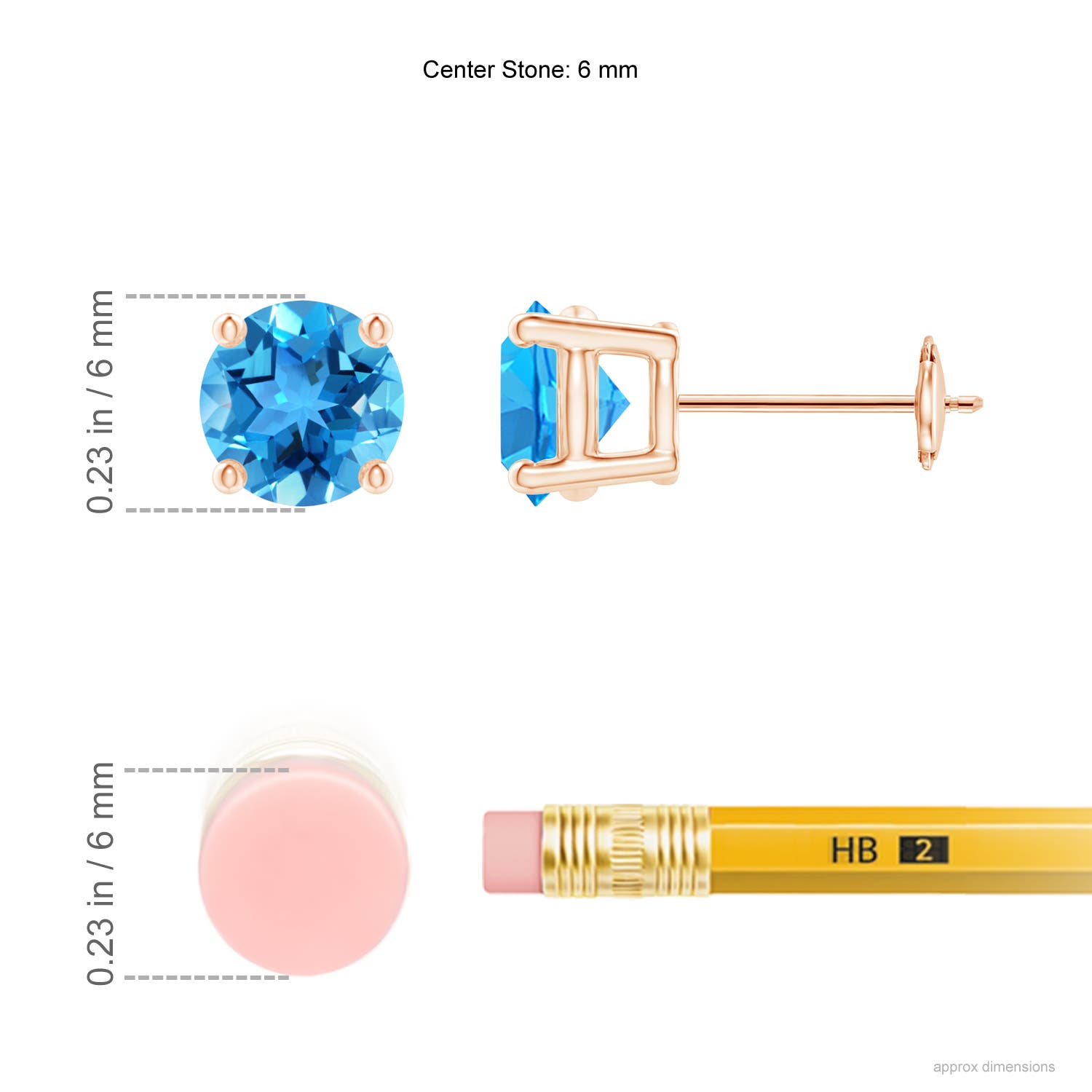 AAA - Swiss Blue Topaz / 1.9 CT / 14 KT Rose Gold