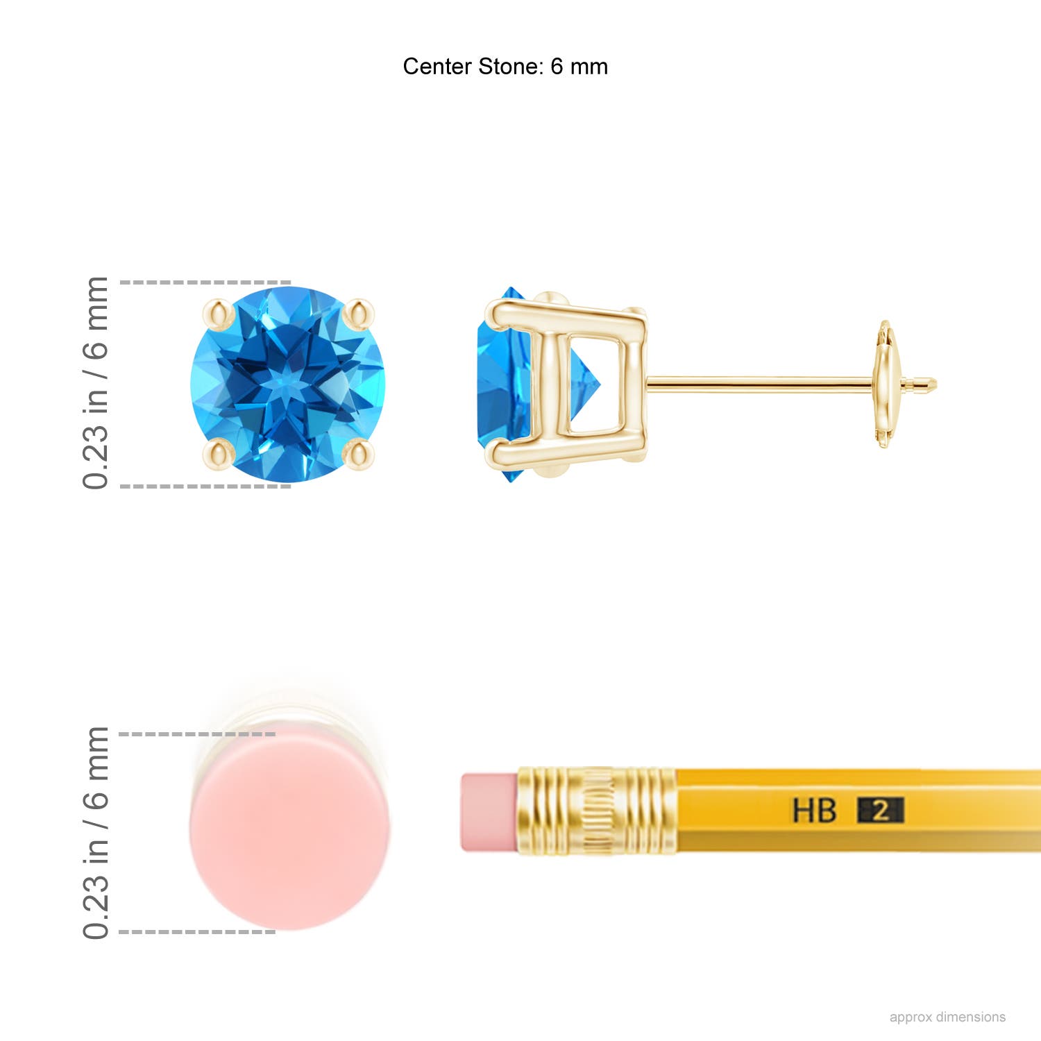 AAAA - Swiss Blue Topaz / 1.9 CT / 14 KT Yellow Gold