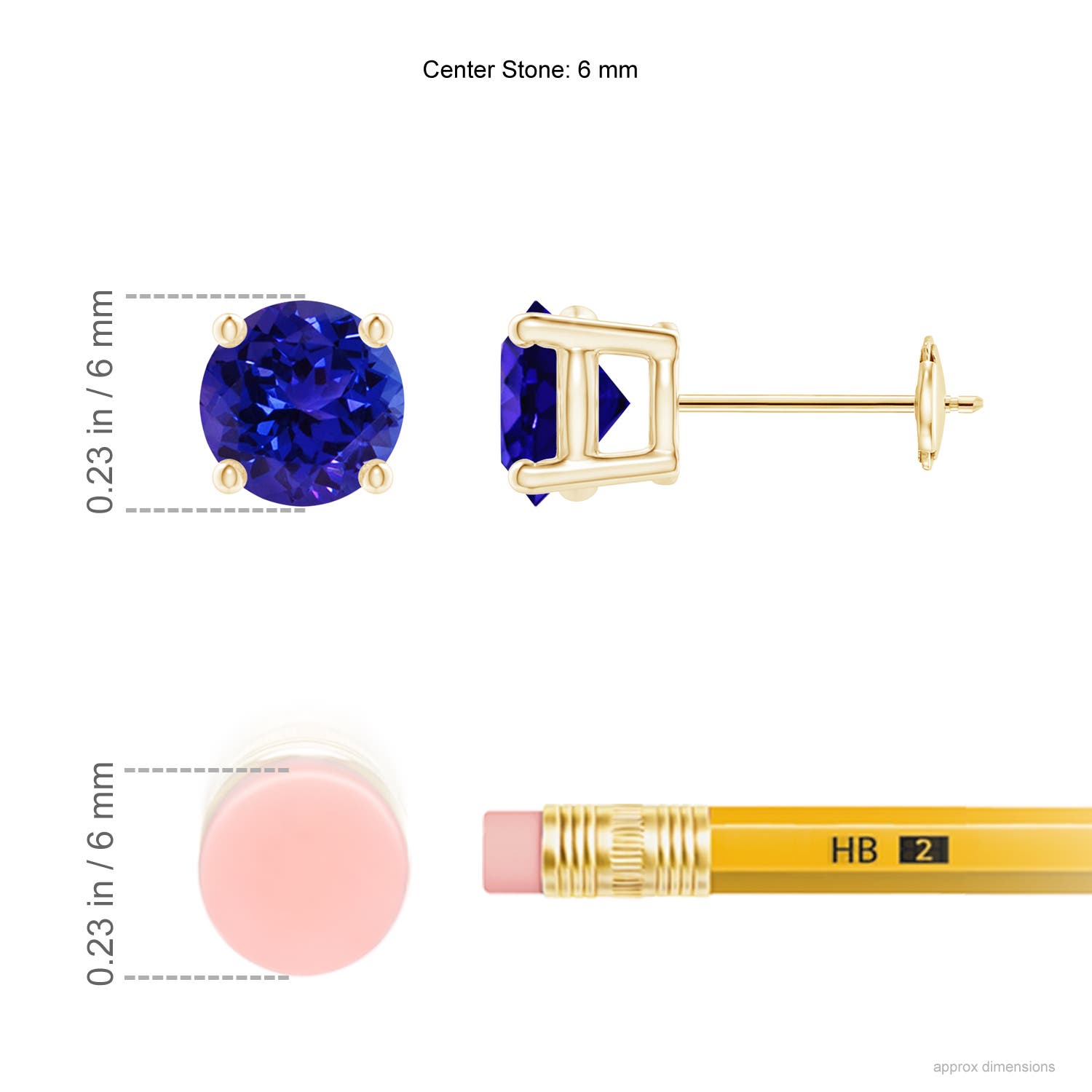 AAAA - Tanzanite / 1.8 CT / 14 KT Yellow Gold