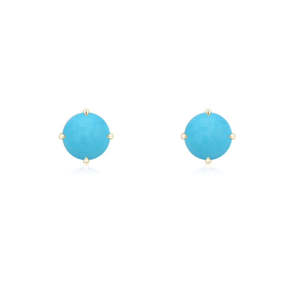 5mm AA Claw-Set Round Turquoise Solitaire Stud Earrings in Yellow Gold 
