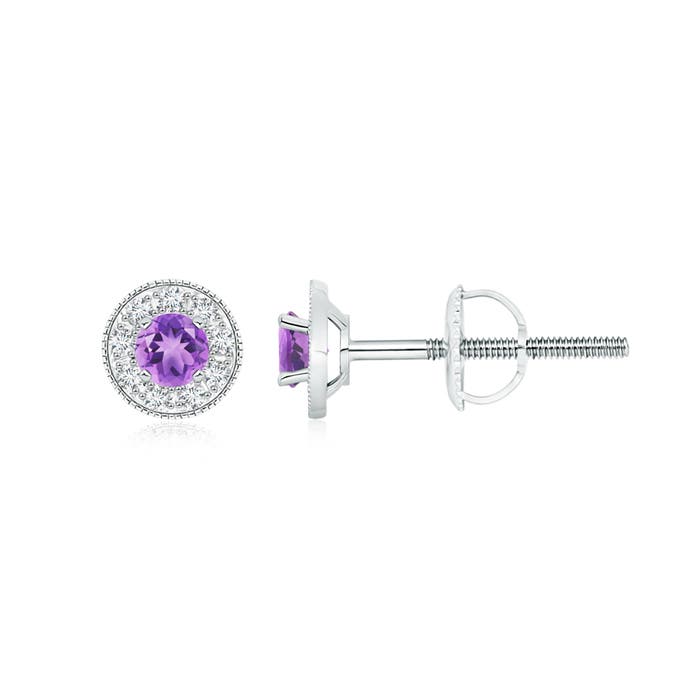 A - Amethyst / 0.57 CT / 14 KT White Gold