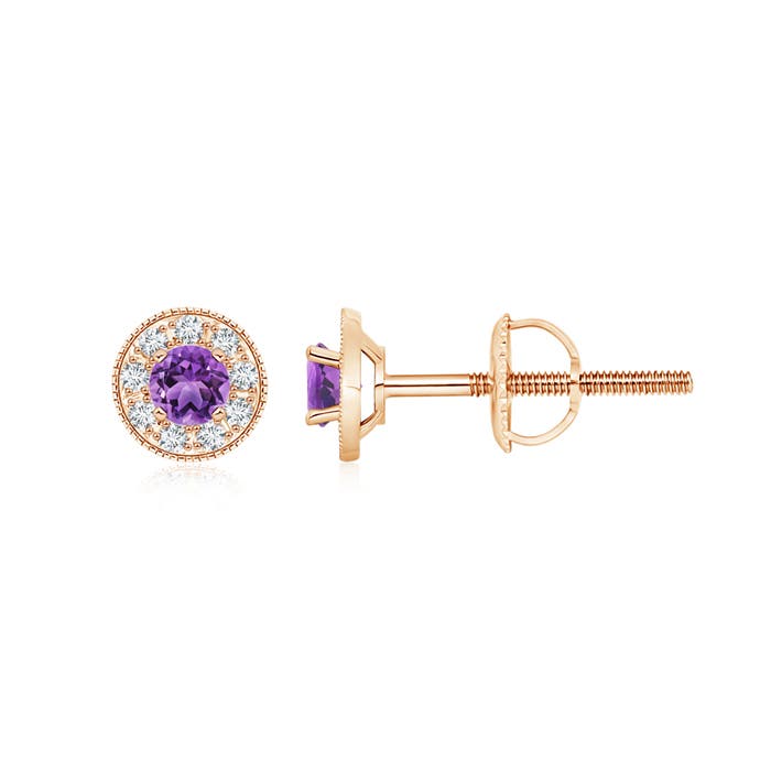 AA - Amethyst / 0.57 CT / 14 KT Rose Gold