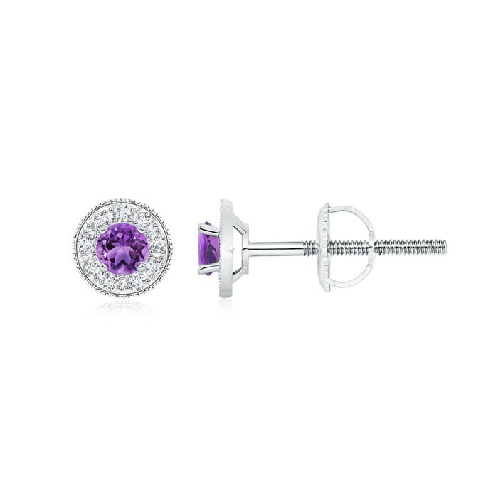 AA - Amethyst / 0.57 CT / 14 KT White Gold