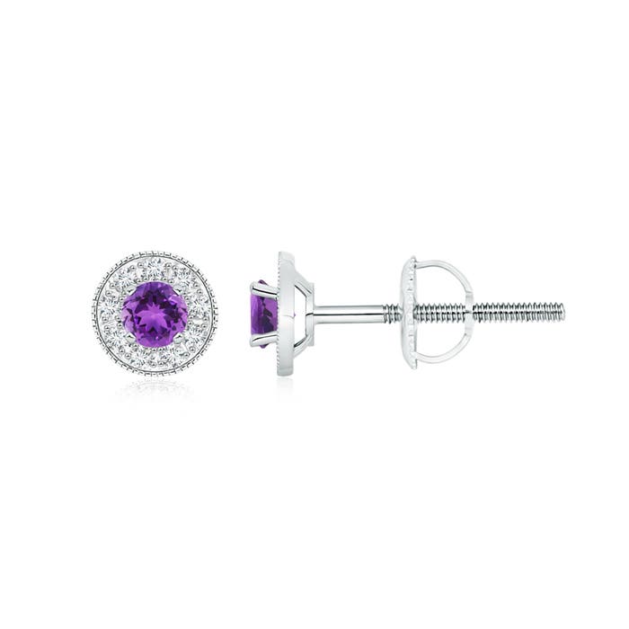 AAA - Amethyst / 0.57 CT / 14 KT White Gold