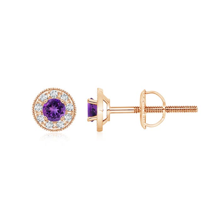 AAAA - Amethyst / 0.57 CT / 14 KT Rose Gold