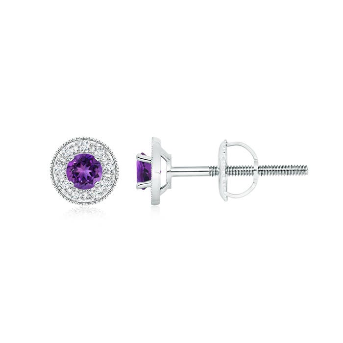 AAAA - Amethyst / 0.57 CT / 14 KT White Gold