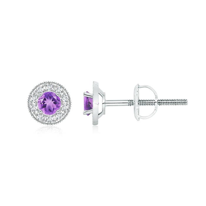 A - Amethyst / 0.78 CT / 14 KT White Gold