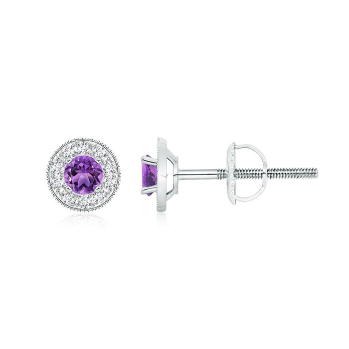 AA - Amethyst / 0.78 CT / 14 KT White Gold