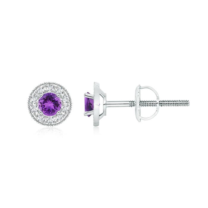 AAA - Amethyst / 0.78 CT / 14 KT White Gold