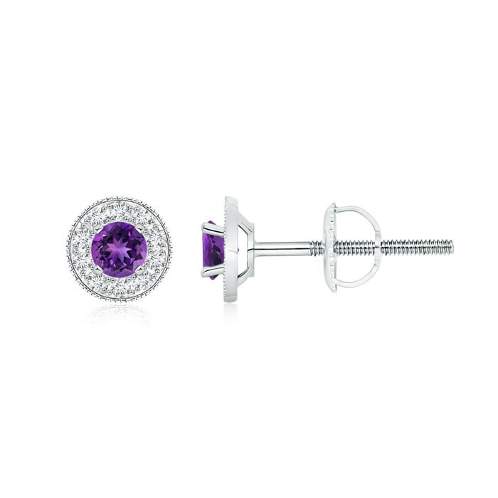 AAAA - Amethyst / 0.78 CT / 14 KT White Gold