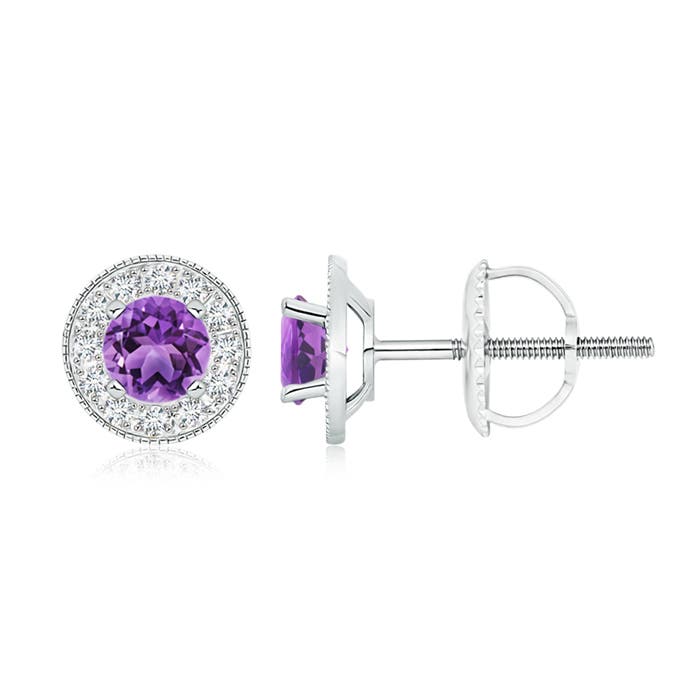 AA - Amethyst / 1.24 CT / 14 KT White Gold