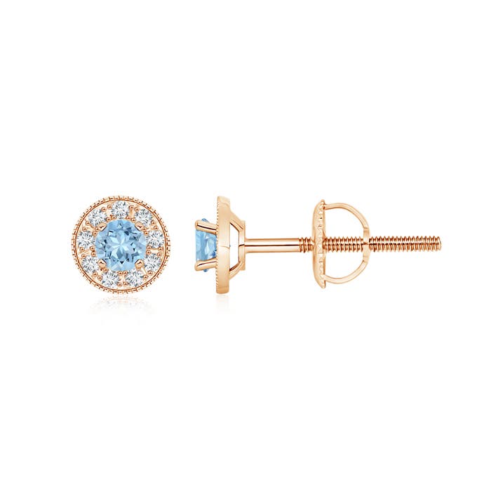 AAA - Aquamarine / 0.55 CT / 14 KT Rose Gold