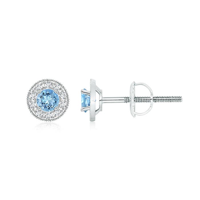 AAAA - Aquamarine / 0.68 CT / 14 KT White Gold