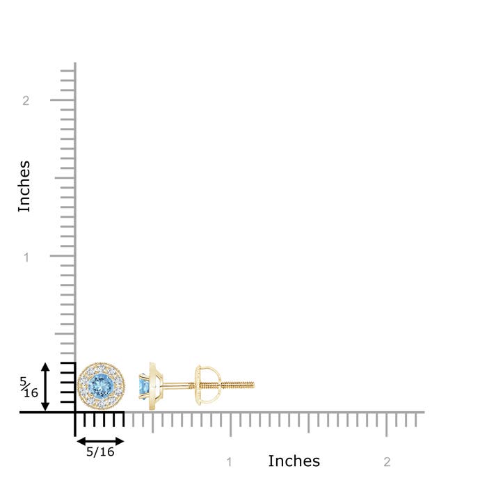 AAAA - Aquamarine / 0.68 CT / 14 KT Yellow Gold