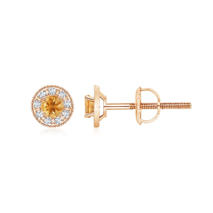 A - Citrine / 0.57 CT / 14 KT Rose Gold