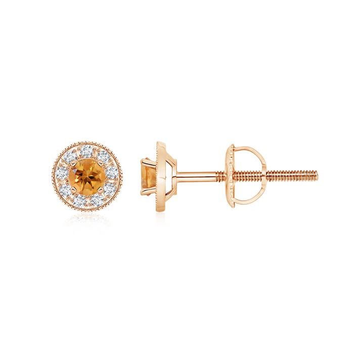 AA - Citrine / 0.57 CT / 14 KT Rose Gold