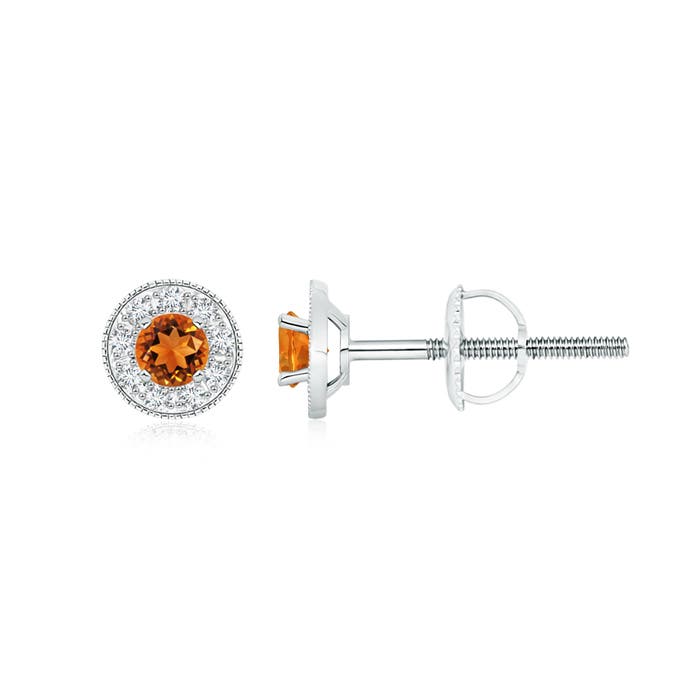 AAAA - Citrine / 0.57 CT / 14 KT White Gold