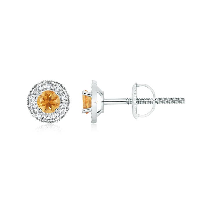 A - Citrine / 0.74 CT / 14 KT White Gold