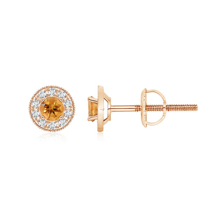 AA - Citrine / 0.74 CT / 14 KT Rose Gold