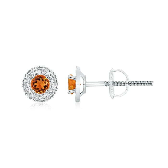 AAAA - Citrine / 0.74 CT / 14 KT White Gold