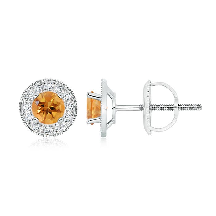 AA - Citrine / 1.24 CT / 14 KT White Gold