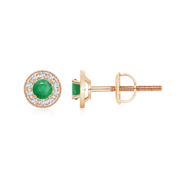 A - Emerald / 0.76 CT / 14 KT Rose Gold