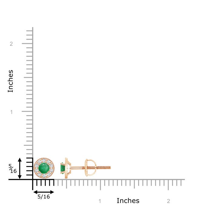 A - Emerald / 0.76 CT / 14 KT Rose Gold