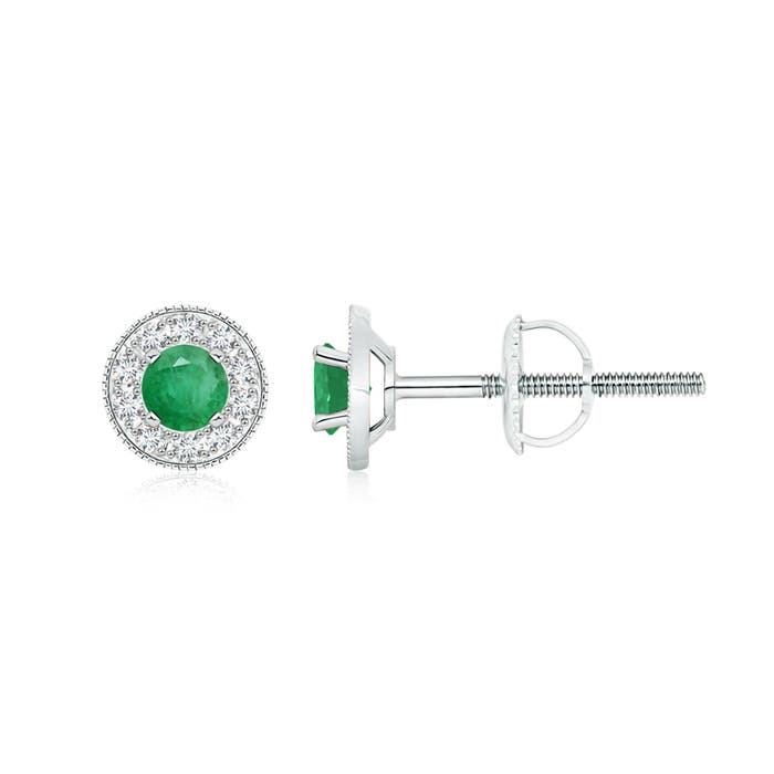 A - Emerald / 0.76 CT / 14 KT White Gold