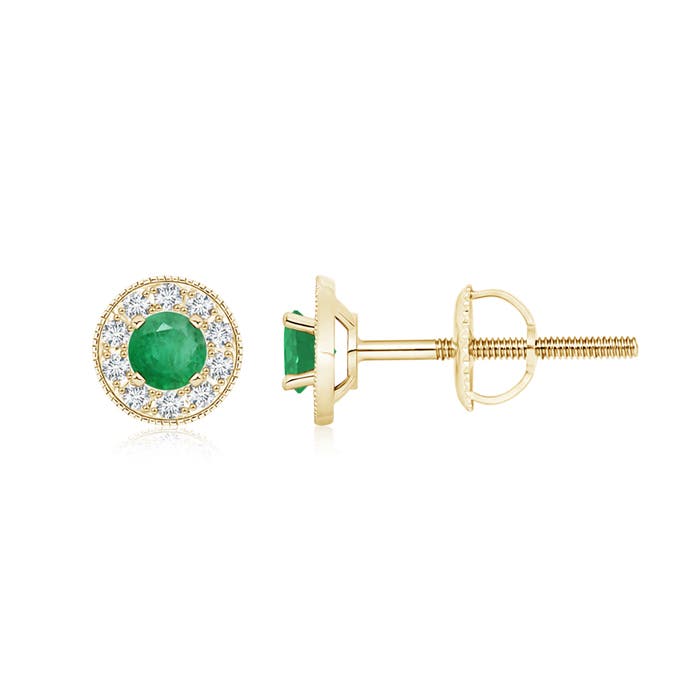 A - Emerald / 0.76 CT / 14 KT Yellow Gold