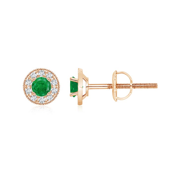 AA - Emerald / 0.76 CT / 14 KT Rose Gold