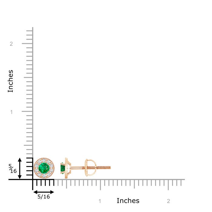 AAA - Emerald / 0.76 CT / 14 KT Rose Gold