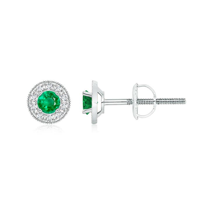 AAA - Emerald / 0.76 CT / 14 KT White Gold