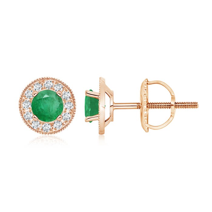 A - Emerald / 1.24 CT / 14 KT Rose Gold