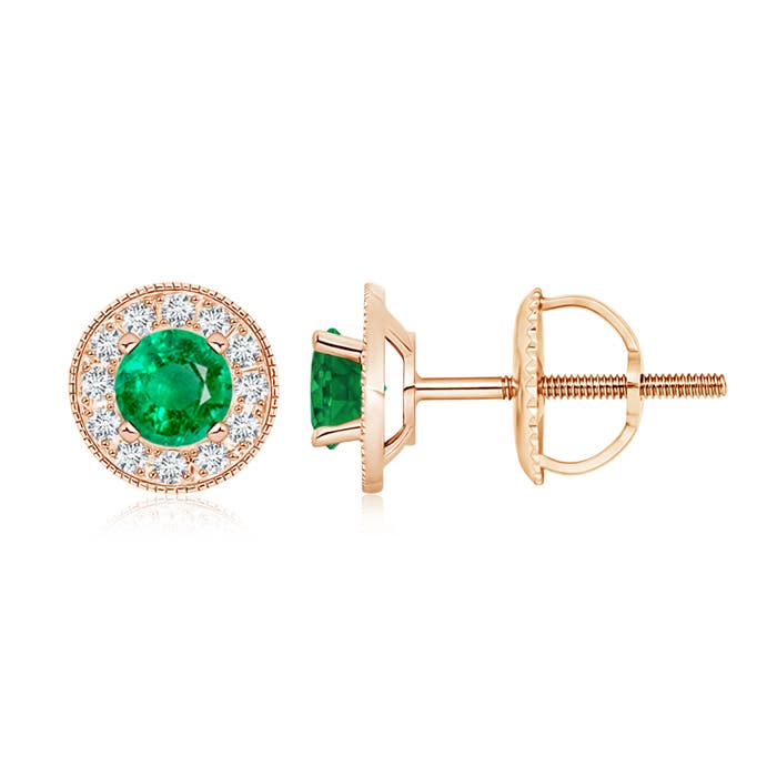 AAA - Emerald / 1.24 CT / 14 KT Rose Gold