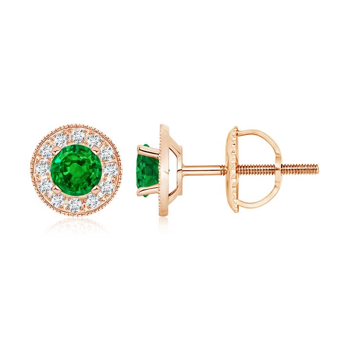 AAAA - Emerald / 1.24 CT / 14 KT Rose Gold